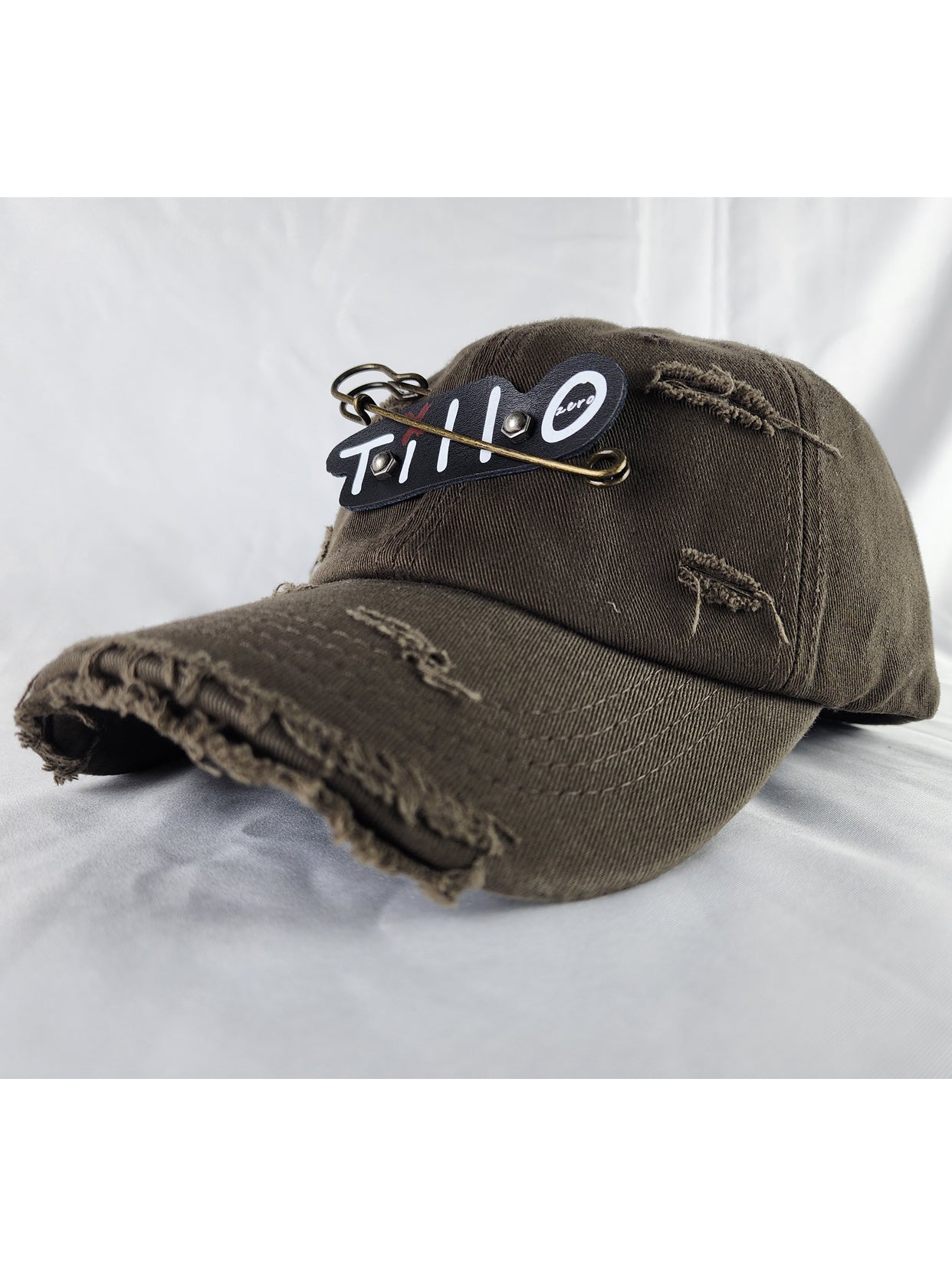Leather Lable Distressed Cap