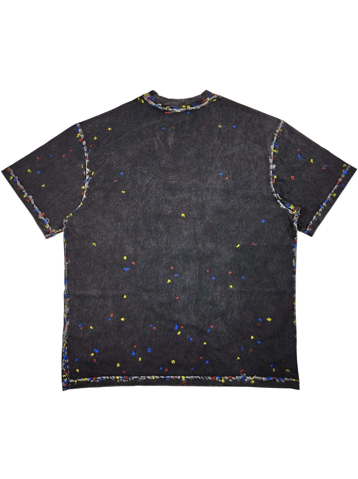 Leather Label Black Distressed "NIGHT GLO" T-Shirt